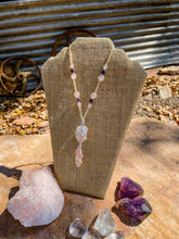 Load image into Gallery viewer, Rose & Aura Rose Quartz Necklace