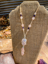 Load image into Gallery viewer, Rose & Aura Rose Quartz Necklace