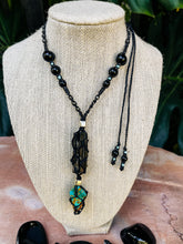 Load image into Gallery viewer, Black Tourmaline & Turquoise Necklace