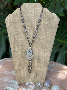 Clear Quartz & White Agate Necklace