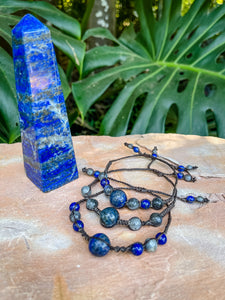 Lapis Lazuli & Natural Moonstone Bracelets