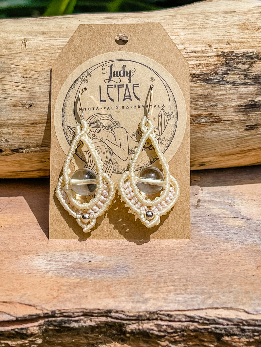 Clear Quartz & Silver White Inca Small Drop Earrings